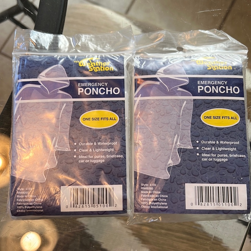 Two emergency ponchos